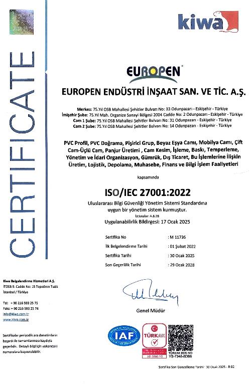 Europen Endüstri ISO 27001-2022 TR