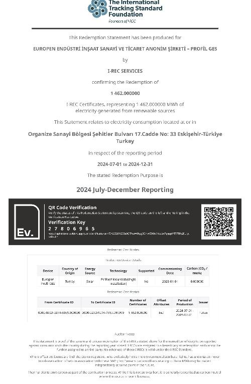 PROFİL GES 2024 Temmuz-Aralık I-REC Sertifikası-1