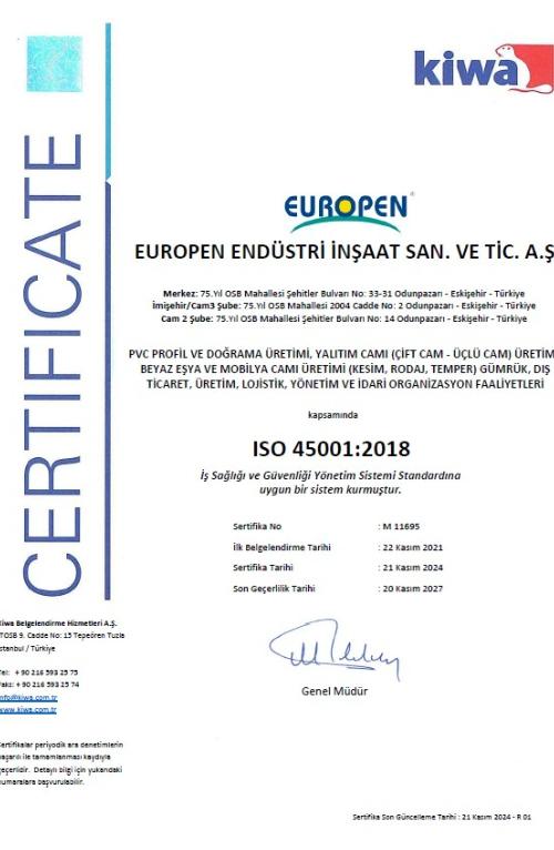 EUROPEN ENDÜSTRİ - ISO 9001 14001 45001 TR-3