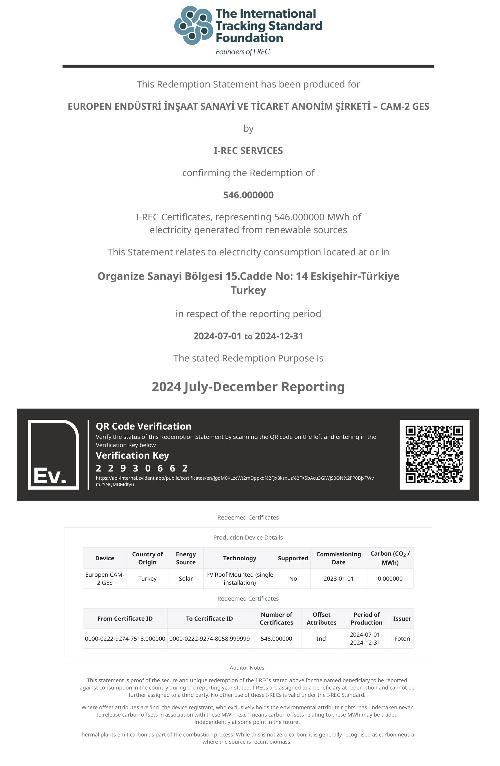 CAM-2 GES 2024 Temmuz-Aralık I-REC Sertifikası-1